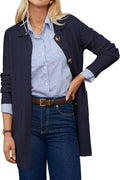 Women's Fall Long Cardigan Sweater with Pockets - Soft Knit Blazer