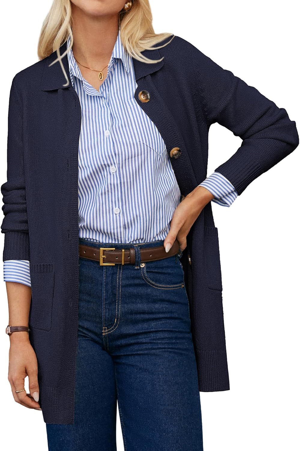 GRACE KARIN Women's Fall Long Cardigan Sweaters with Pockets