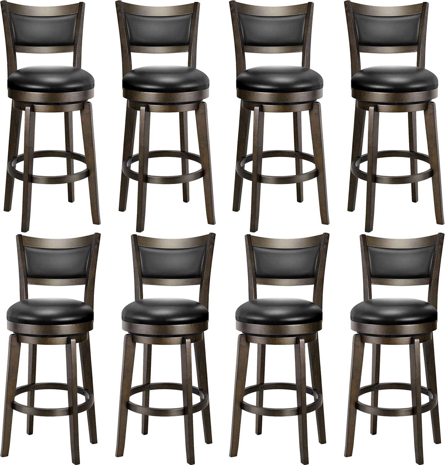 PrimeZone Swivel Bar Stools Set of 8 for Kitchen & Pub Use