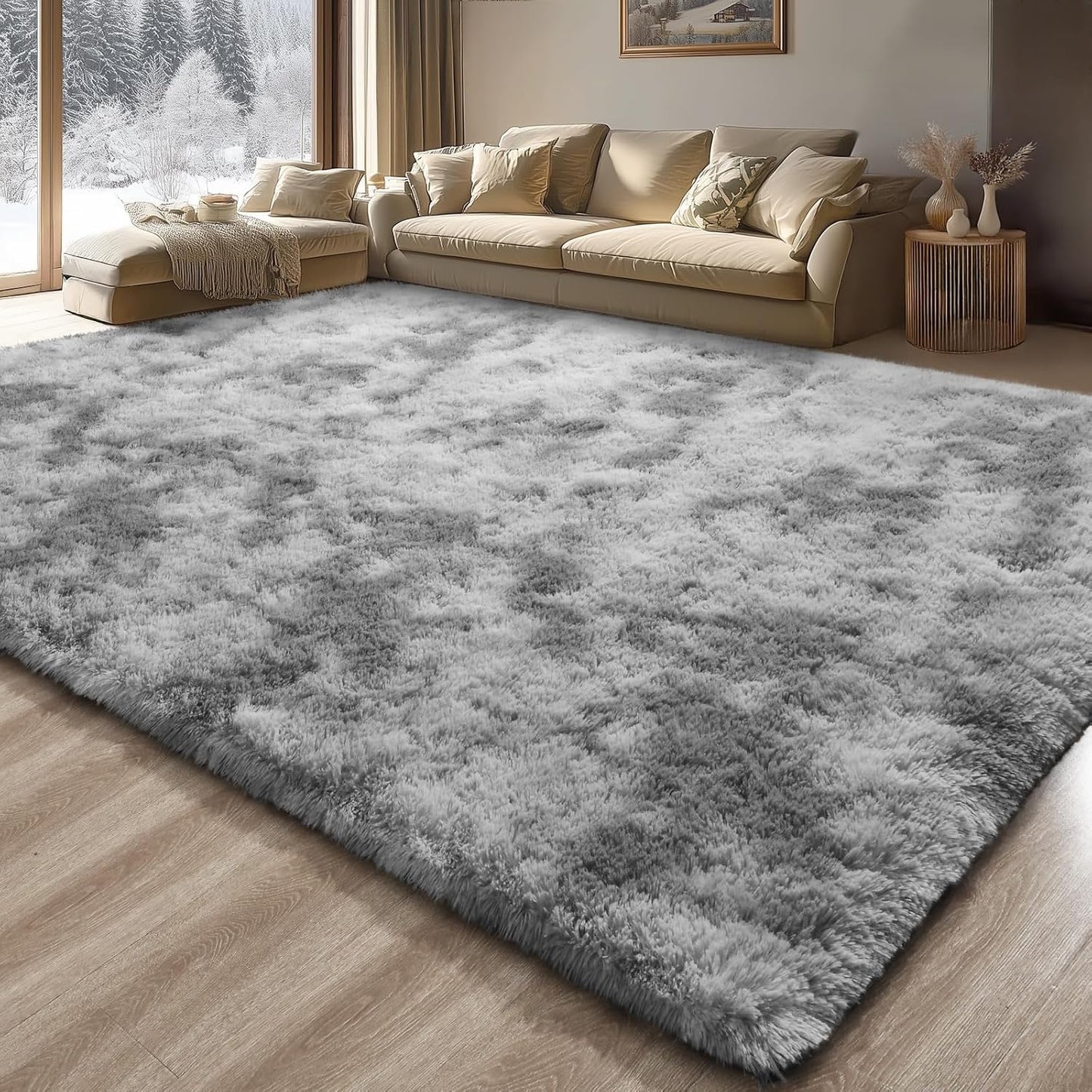 Merelax Modern Soft Fluffy Shaggy Rug for Bedroom and Living Room