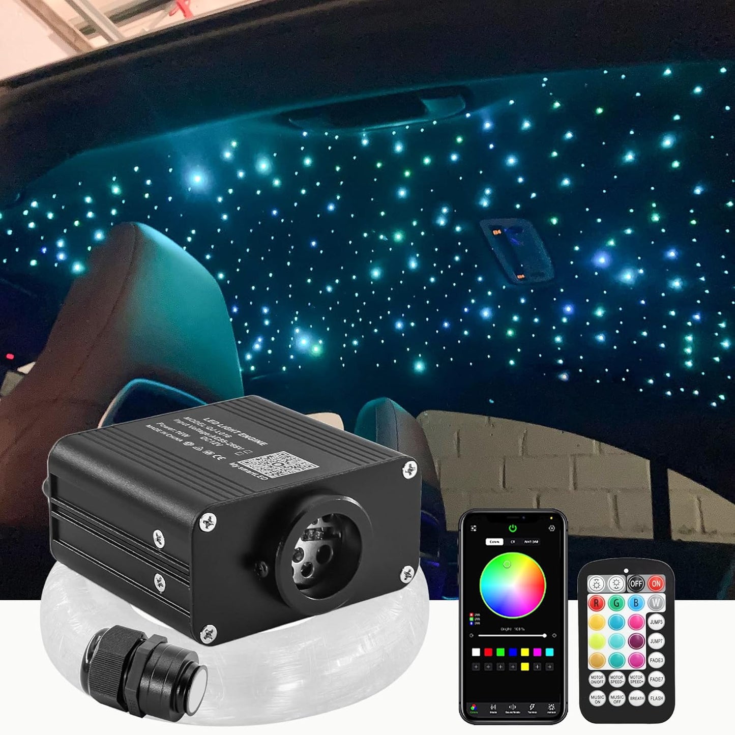 16W Starlight Headliner Kit for Car with Twinkle Effect Lights