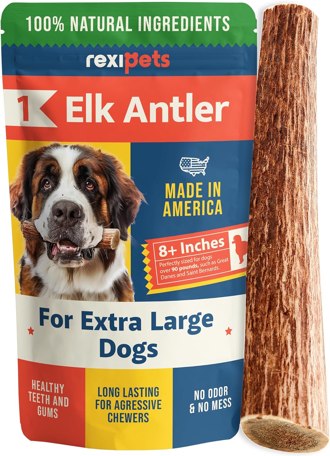 100% Natural Elk Antlers for Dogs - Long-Lasting Chews for Large Dogs