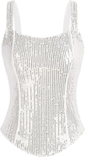 Sequin Tank Tops for Women Bustier Corset Top - Sparkle & Shape