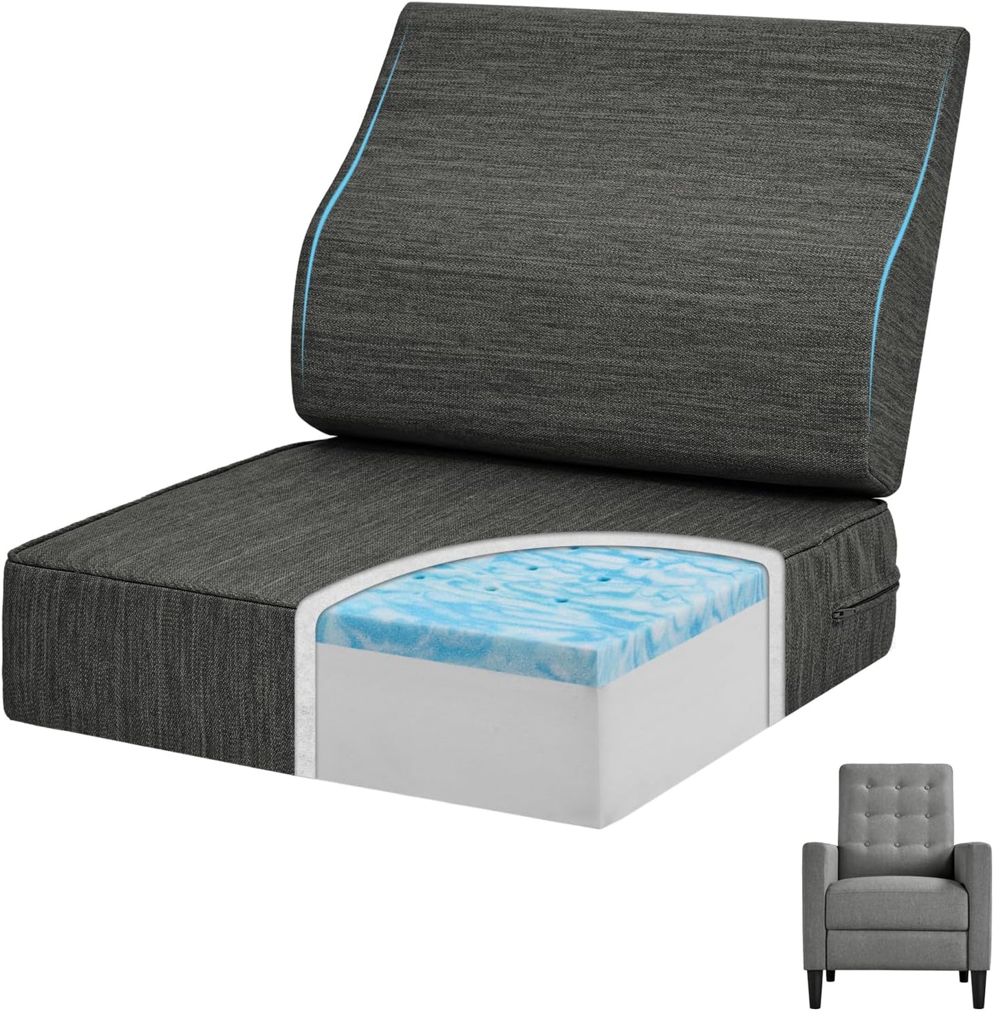 baibu Gel Memory Foam Recliner Cushions for Ultimate Comfort