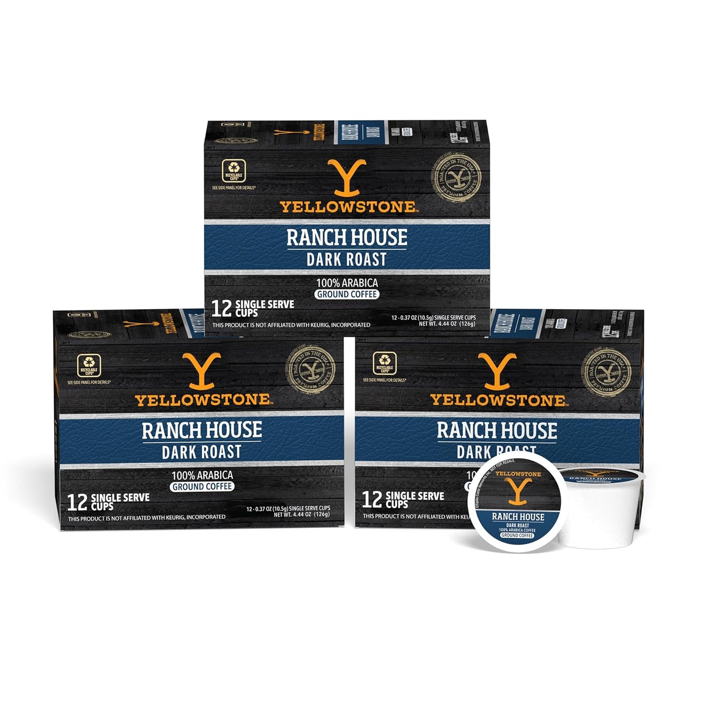 Yellowstone Ranch House Dark Roast Coffee Pods for Single Serve