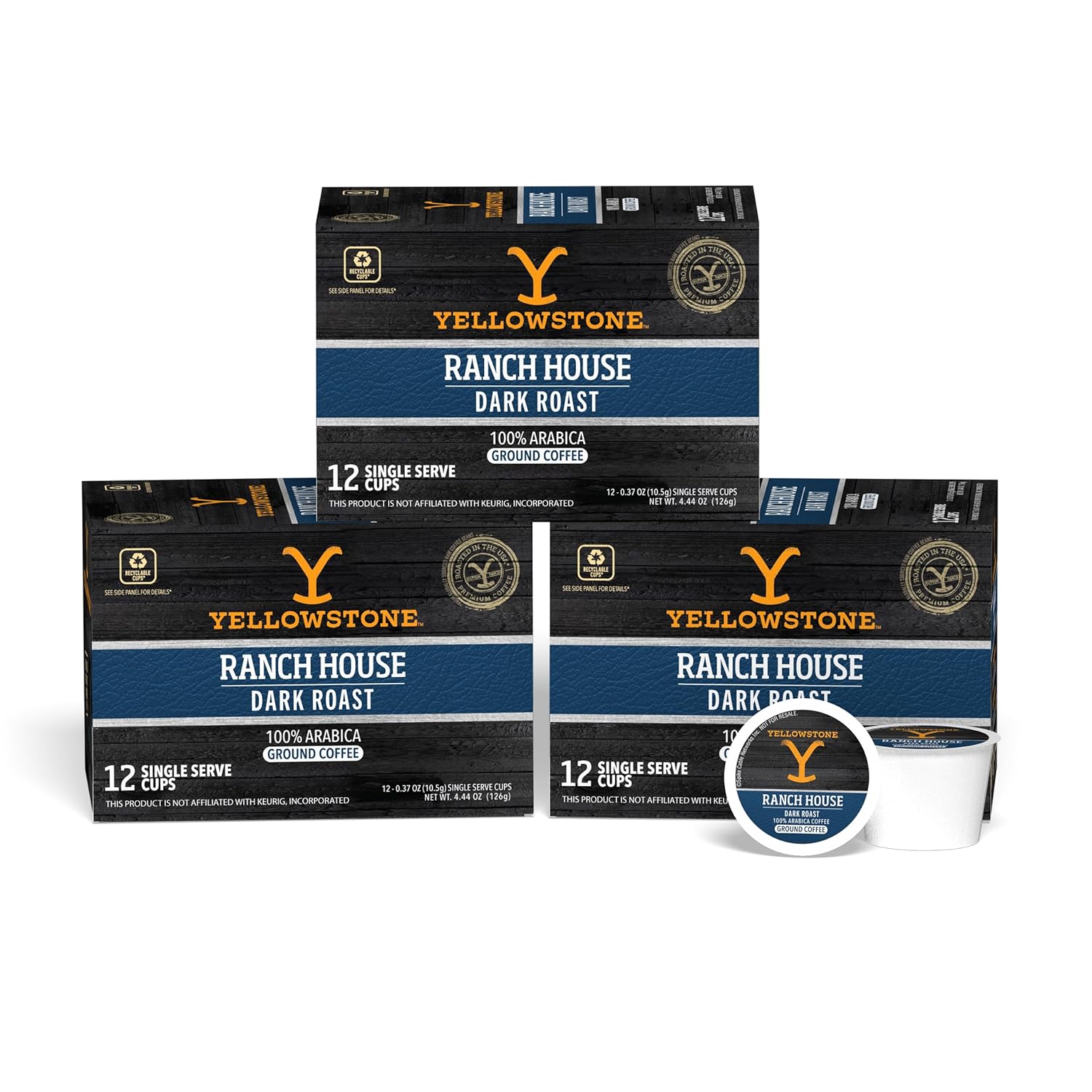 Yellowstone Ranch House Dark Roast Coffee Pods for Single Serve