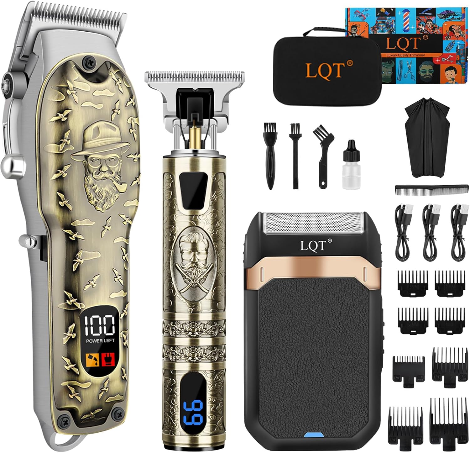 Professional Hair Clipper Set for Men - Cordless Grooming Kit