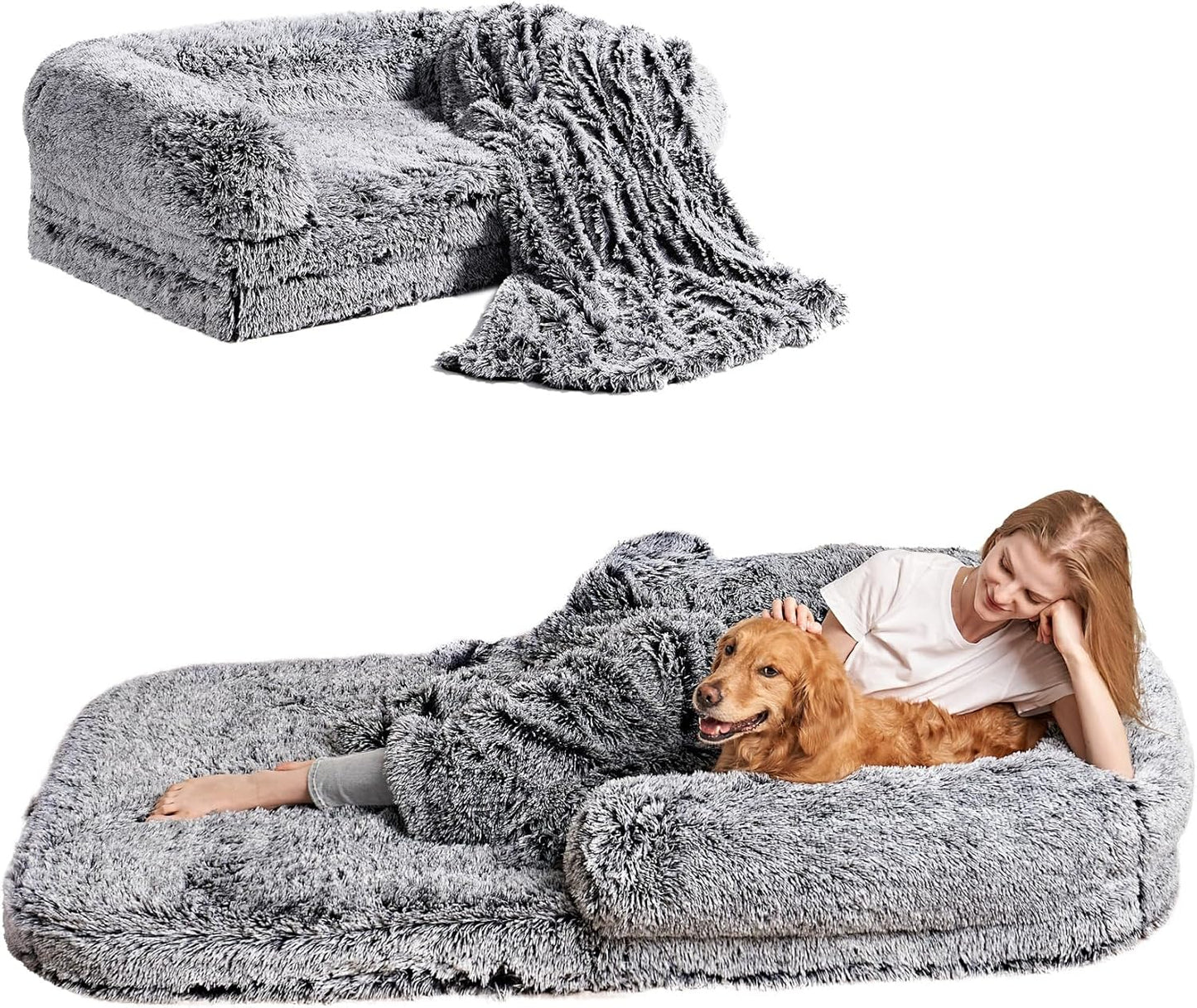 EHEYCIGA Foldable Human Dog Bed for Ultimate Comfort and Relaxation