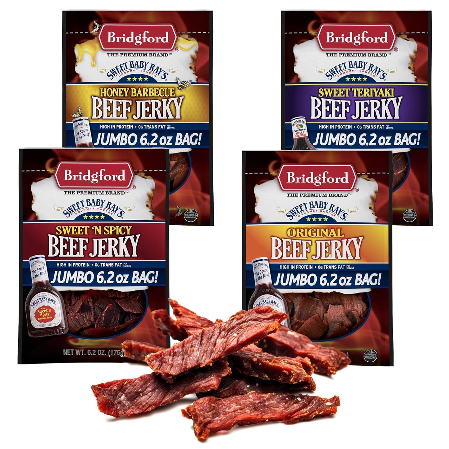 Sweet Baby Ray's High Protein Beef Jerky Variety Pack Delight