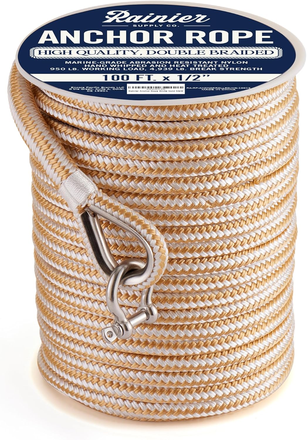 RainierSupplyCo Boat Anchor Rope - Durable Marine Grade Line