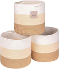 Round Storage Cubes Baskets Bins Organizer 11x11x11 in - 3-Pack