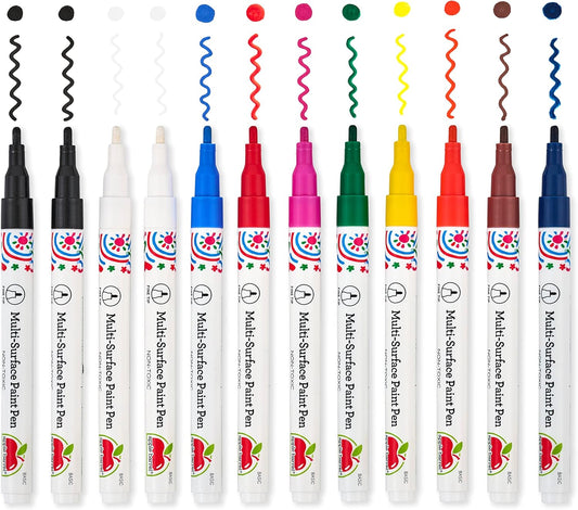 Apple Barrel 12 Fine Tip Paint Pens - Indoor/outdoor arts & crafts.