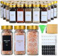 Glass Spice Jars with Label 36 Pcs Set - Gold Lids for Organized