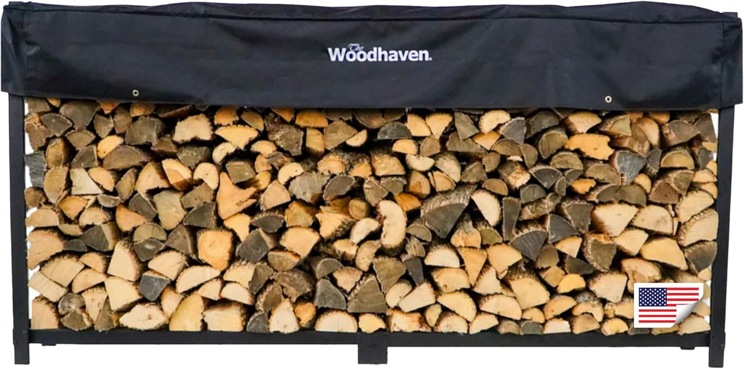 Woodhaven 8-Foot Firewood Rack for Dry & Ready Firewood Storage