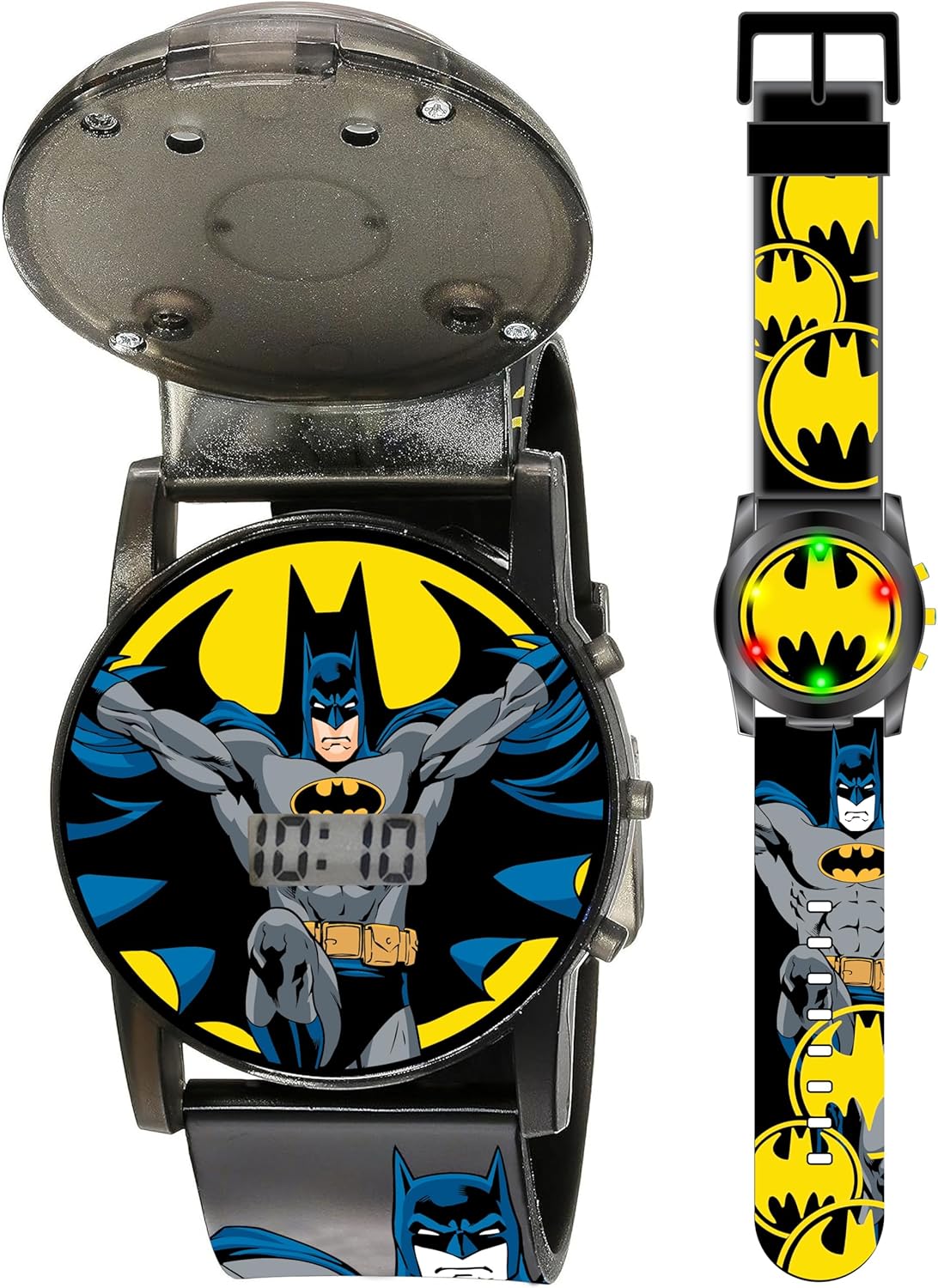 Batman Kids Flashing Sound FX Watch - Iconic Logo, Lights & Sound, Fits 5.5-8 Wrists