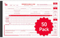Driver Daily Log Books 50 Pack - DOT FMCSA Compliant Logs