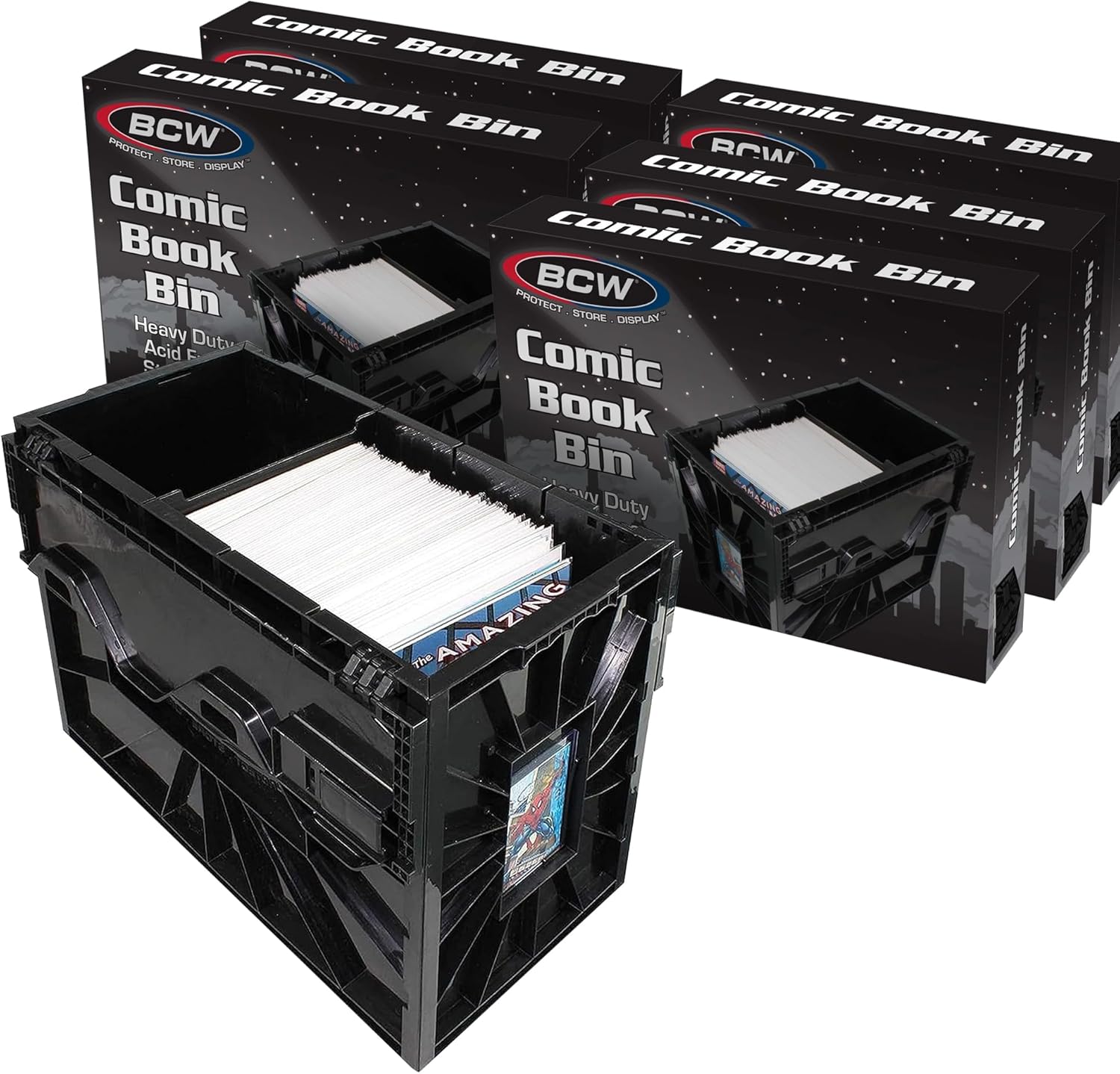 BCW Short Comic Book Bin - Stackable Storage for 150 Comics