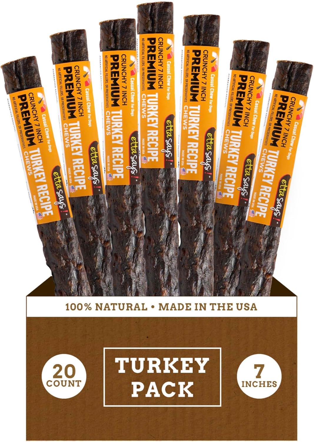 Premium Crunchy Turkey Chews - Grain-Free Dog Treats for Pets