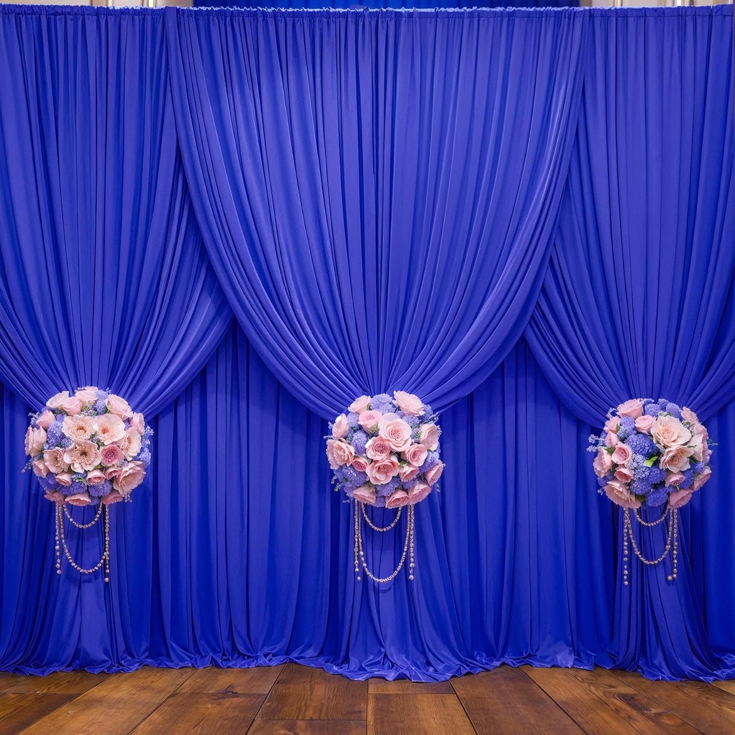 40ft x 10ft Wrinkle Free Royal Blue Backdrop Curtains for Events