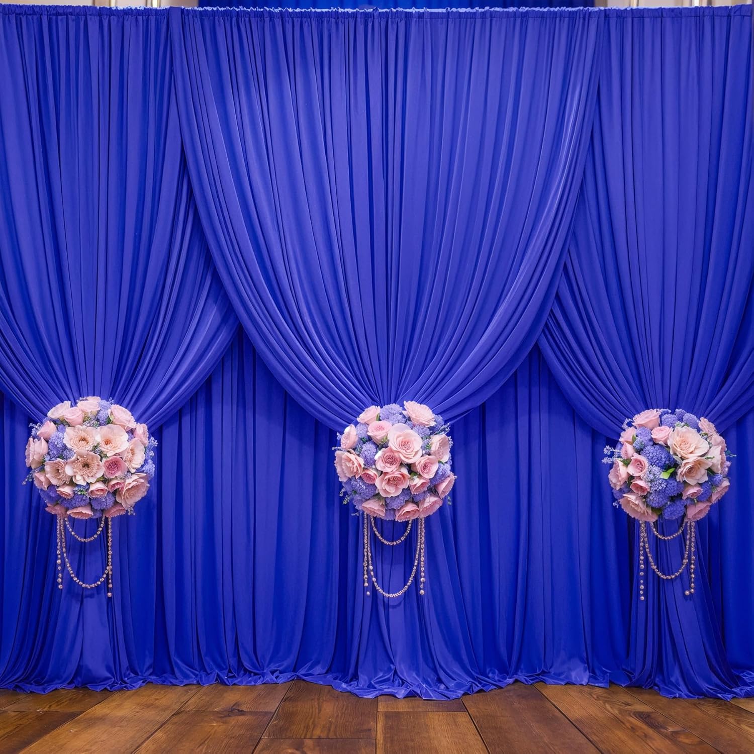 40ft x 10ft Wrinkle Free Royal Blue Backdrop Curtains for Events
