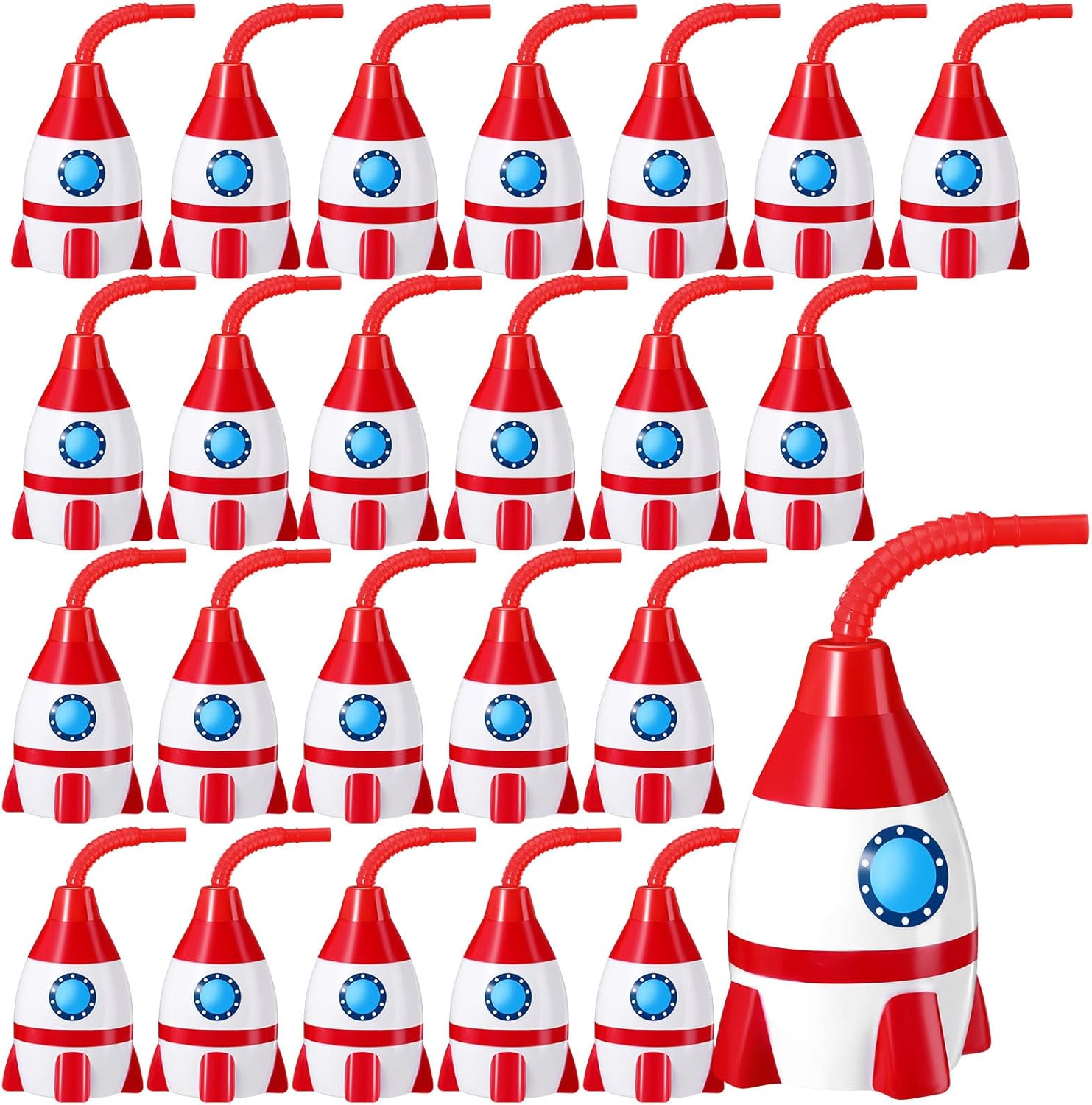 Rocket Shape Cups for Kids Birthday Parties - 24 Set of Fun