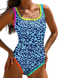One Piece Swimsuit Tummy Control for Women - Neon Sporty Style