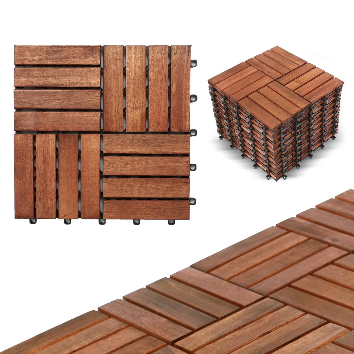 Interlocking Wood Deck Tiles for Easy Outdoor Flooring Solutions