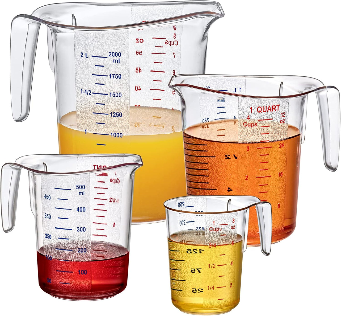 Plastic Measuring Cups Set - Unbreakable and Stackable Design