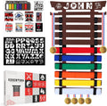 10-Belt Bamboo Karate Belt Display Rack - Medal Hangers Included