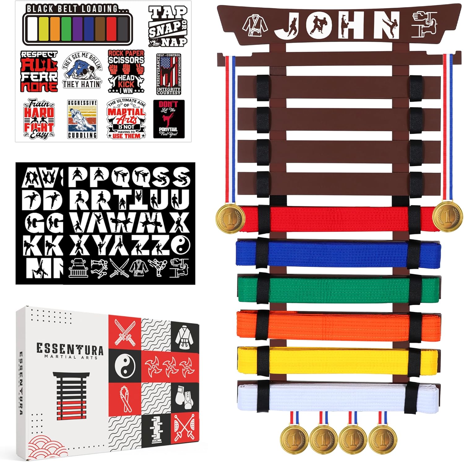 10/12 Belts Karate Belt Display Rack for Martial Arts Enthusiasts