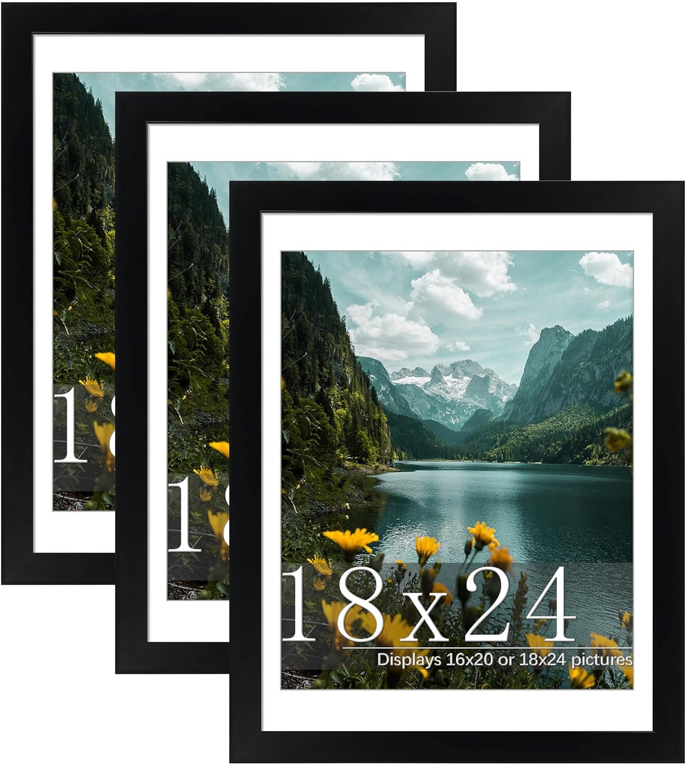 Picrit 18x24 Picture Frame 3 Pack for Stylish Wall Display