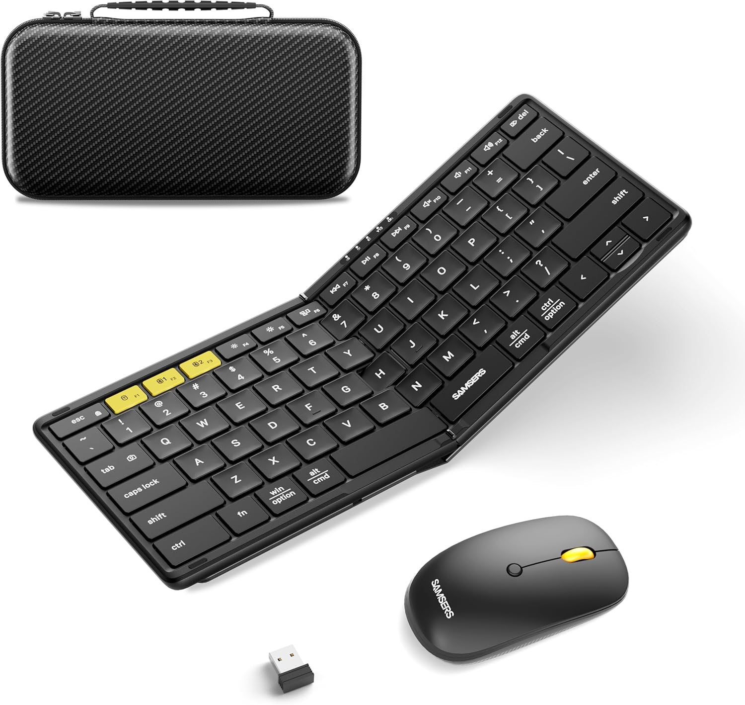 Samsers Foldable Keyboard & Mouse Combo: Full-Size Portable Tech