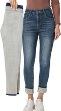 Women's Fleece Lined Thermal Jeans - Durable Winter Denim Pants