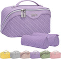 Travel Makeup Bag Set - Waterproof Vegan Leather Cosmetic Organizer