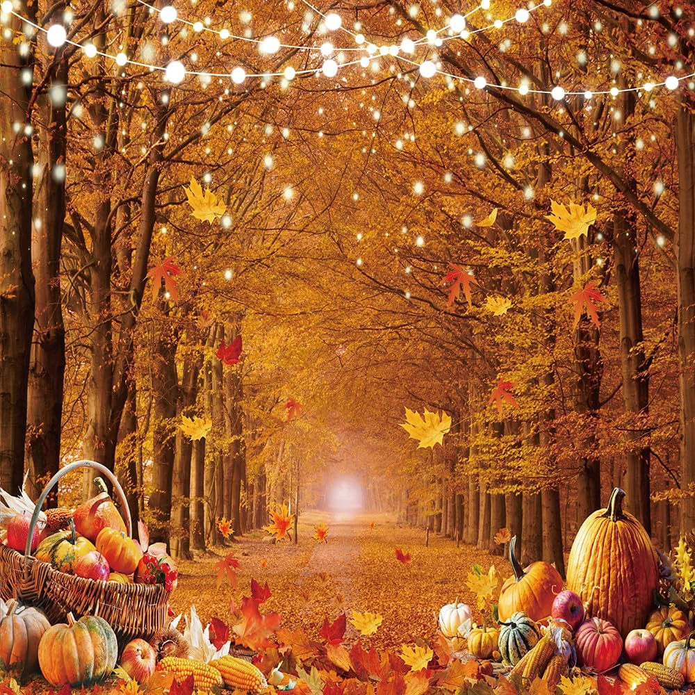 8x8ft Fall Photography Backdrop for Thanksgiving Events