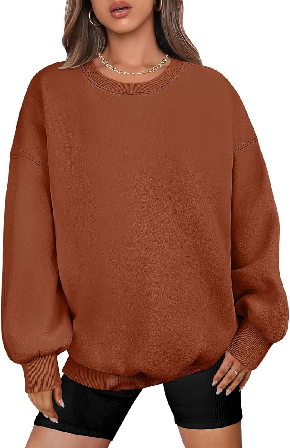 Oversized Sweatshirt for Women - Comfy Crewneck Pullover