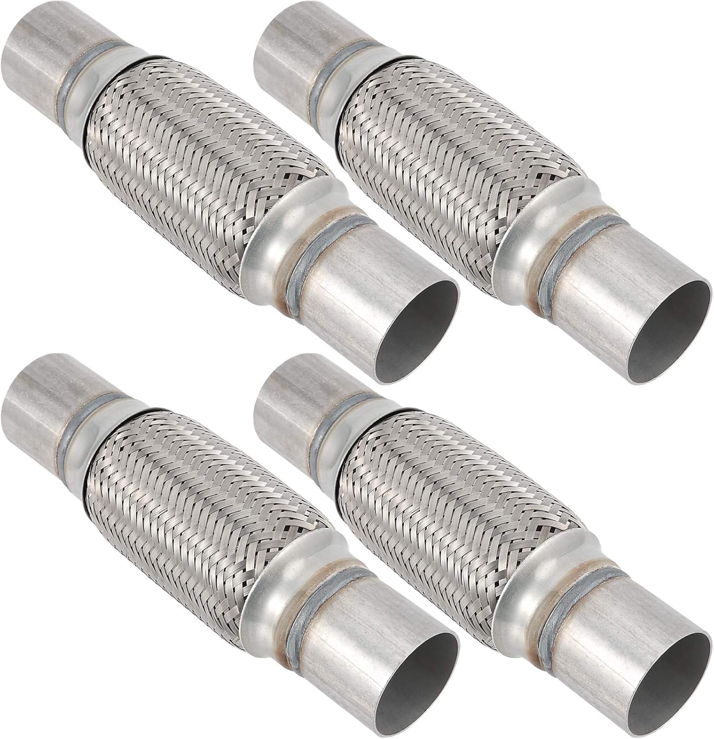 Durable 2 x 6 Inches Stainless Steel Exhaust Flex Pipe 4 Pack
