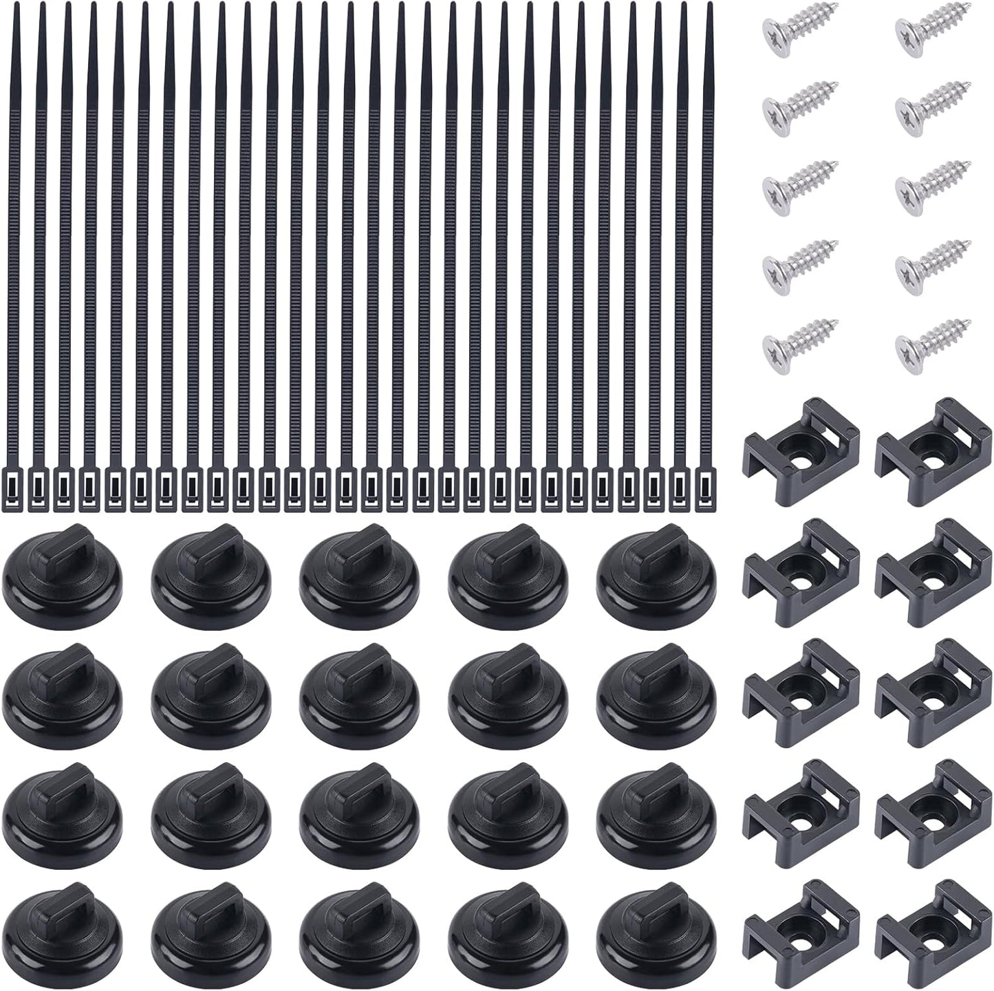 20 PCS Magnetic Zip Tie Mounts with Neodymium Magnets for Cables