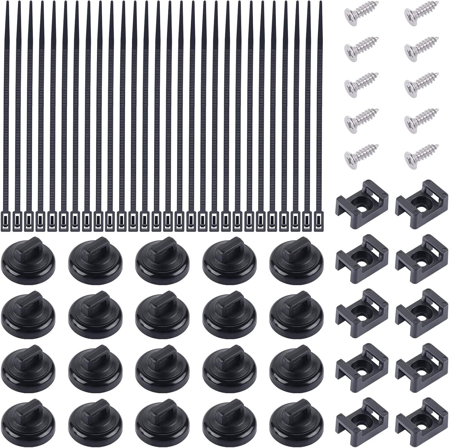 20 PCS Magnetic Zip Tie Mounts with Neodymium Magnets for Cables