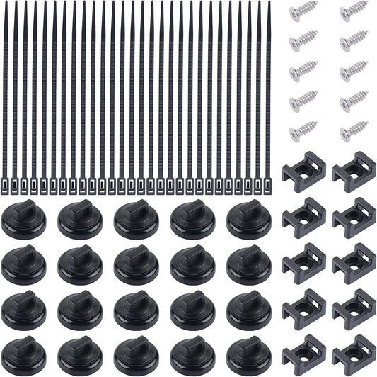 20 PCS Magnetic Zip Tie Mounts with Neodymium Magnets for Cables