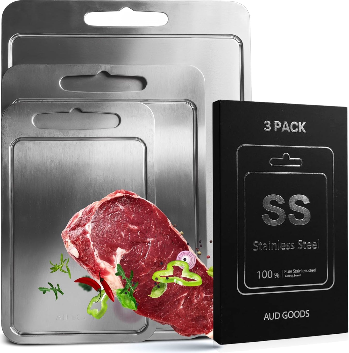 Metal Cutting Boards for Kitchen - Durable Stainless Steel Set