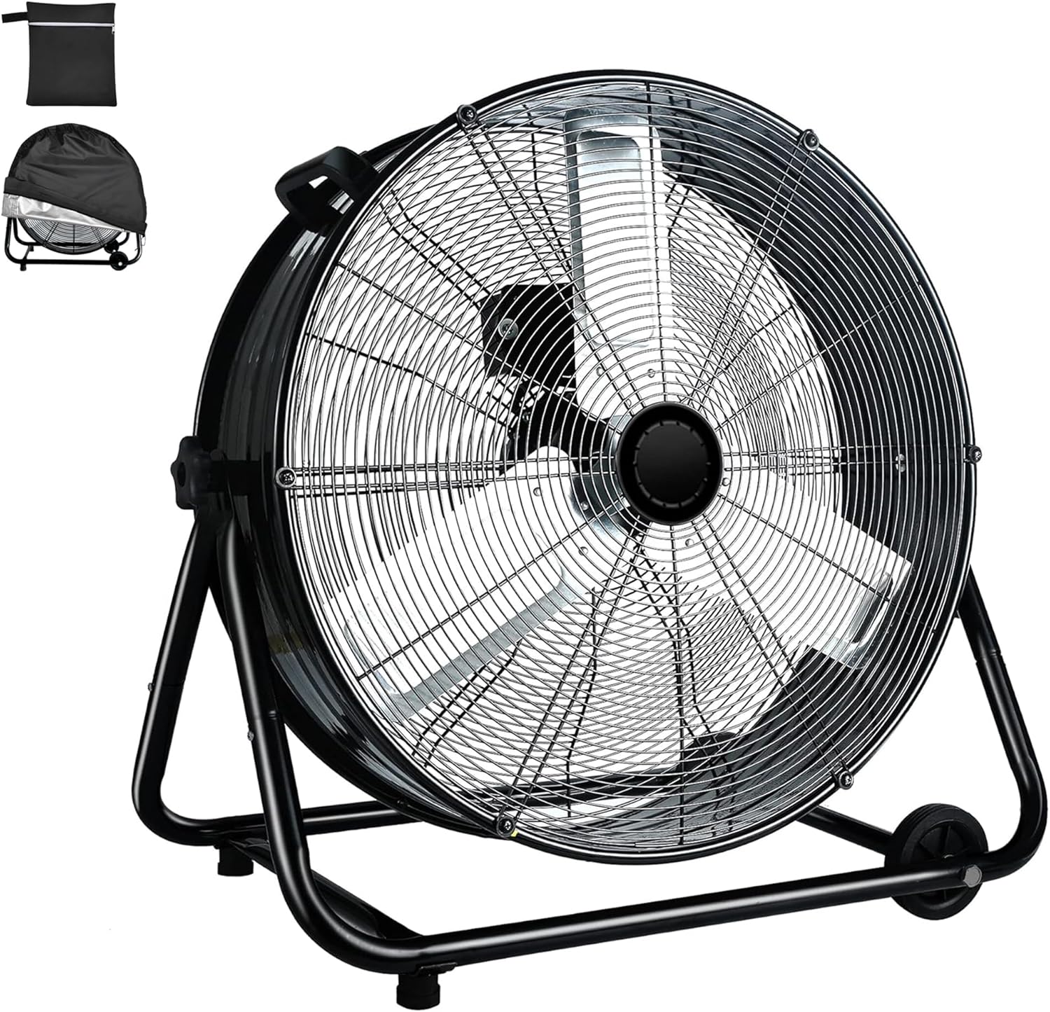 Industrial Fan 24 Inch Heavy Duty Drum 3 Speed 8800 CFM Airflow