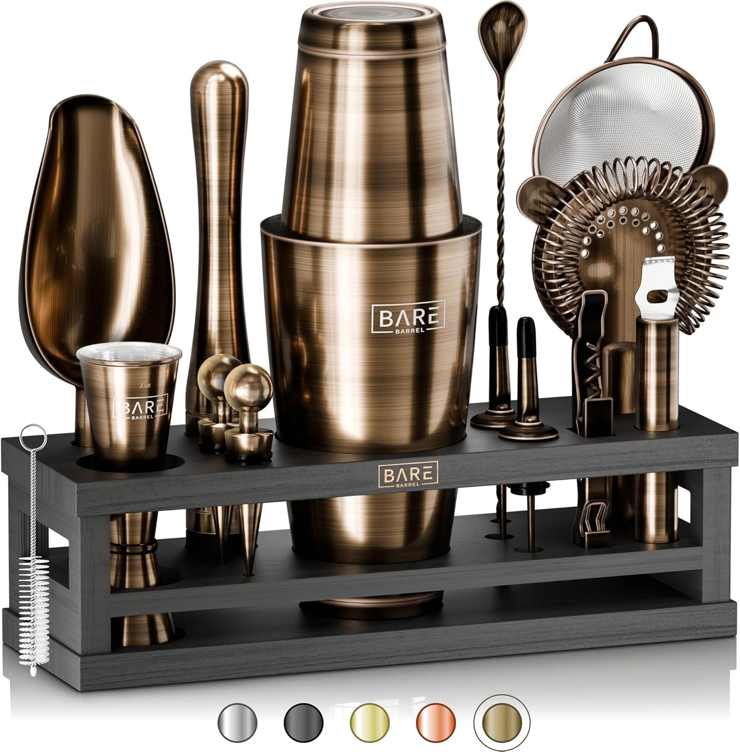 BARE BARREL Mixology Bartender Kit - 16-Piece Cocktail Set