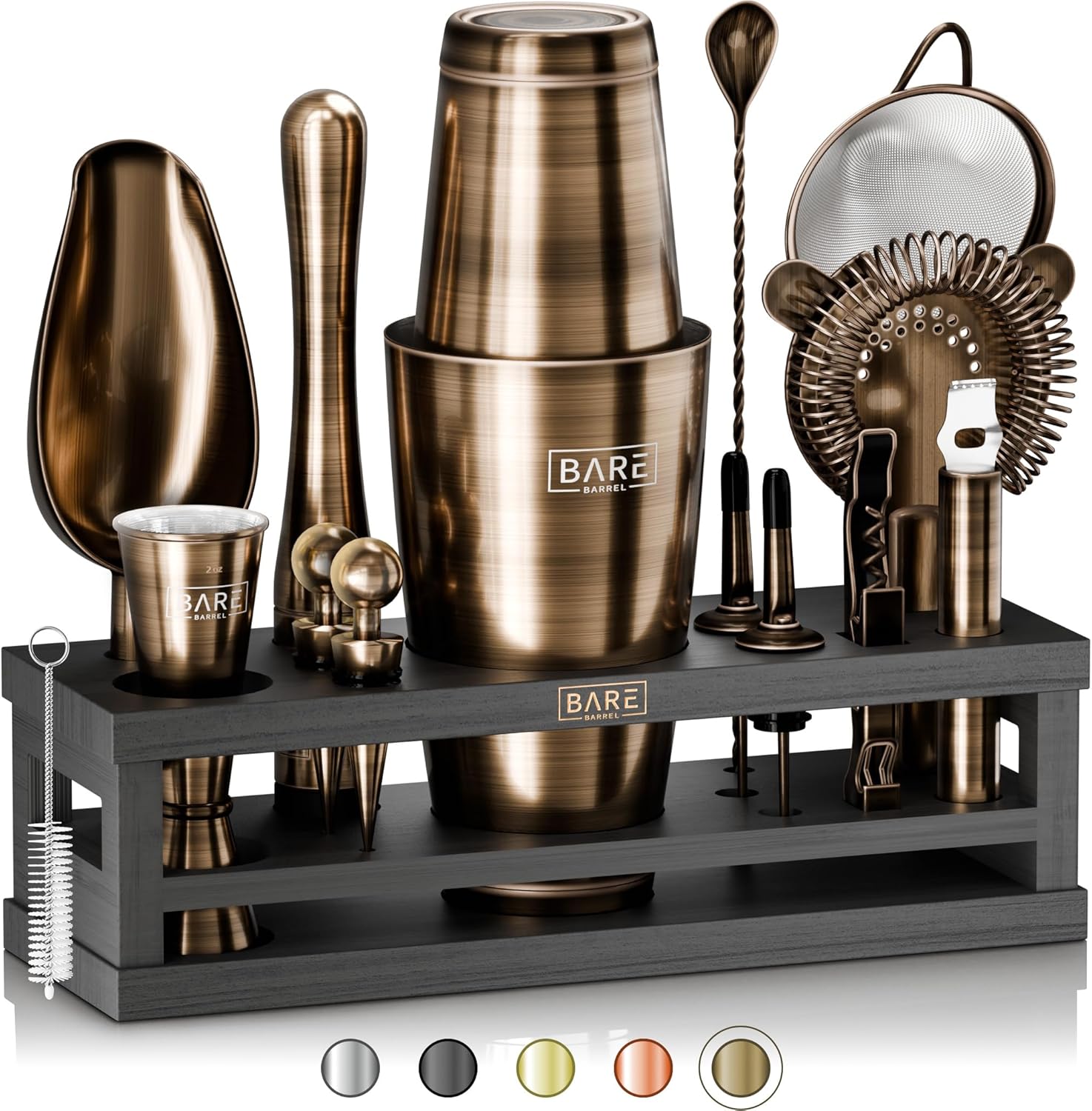 BARE BARREL Mixology Bartender Kit - 16-Piece Cocktail Set