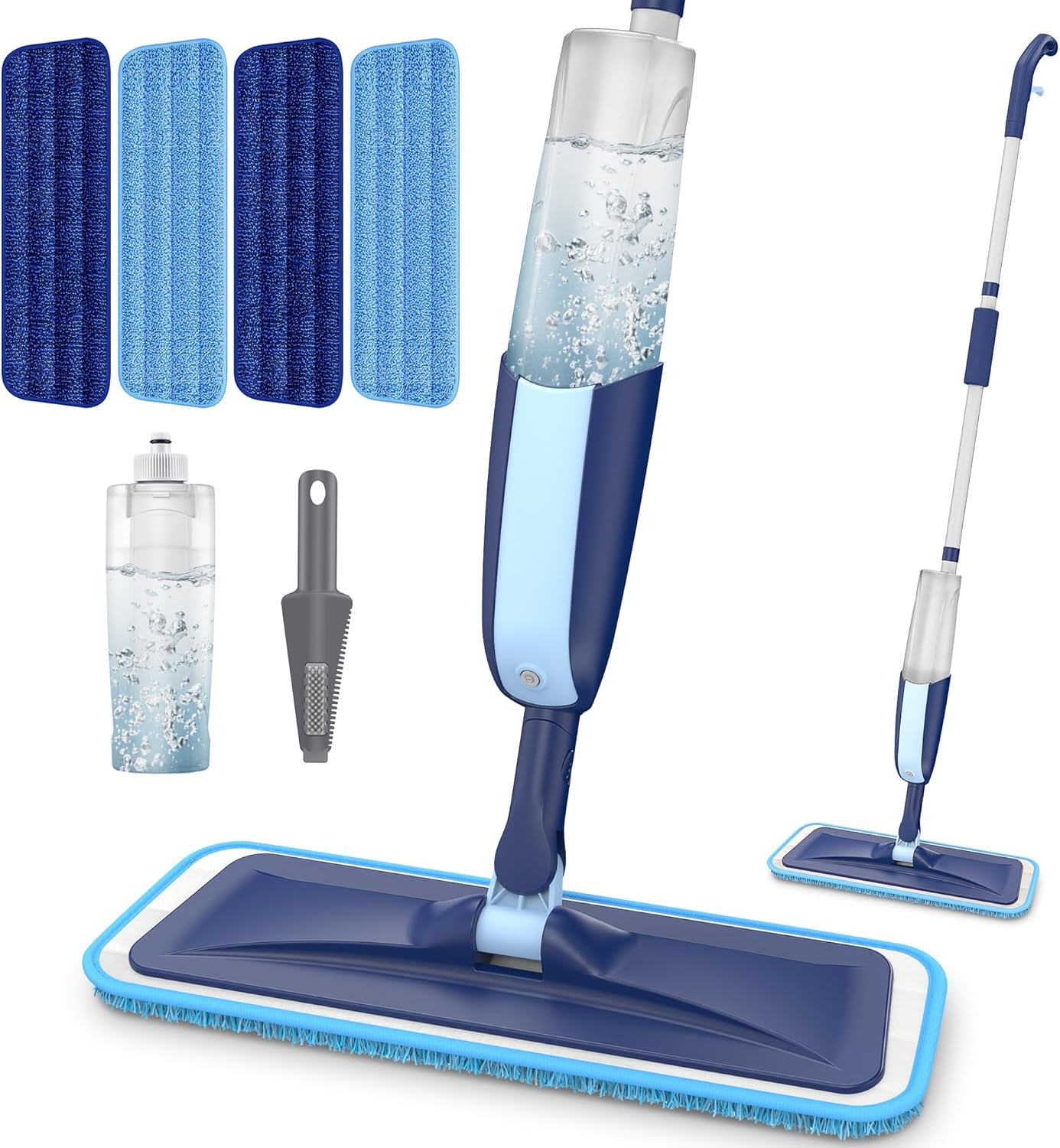 MANGOTIME Wet Dry Mop Set - 4 Reusable Pads!