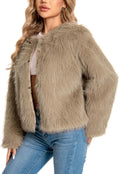 Fur Coats For Women 2025 Plus Size Faux Fuzzy Jacket - Warm WELLATENT