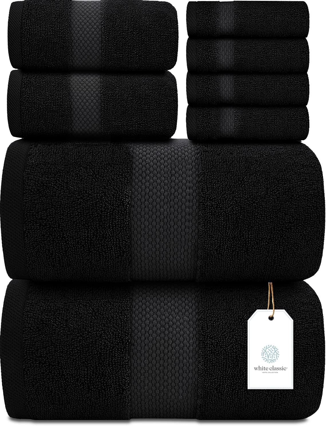 Luxury Bath Towel Set of 8 - 100% Turkish Cotton Towels