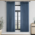 Pinch Pleated Navy Blue Curtains for Living Room 72 inches Long