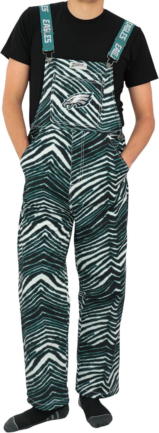 Zubaz NFL Unisex Adult Overalls with Bold Zebra Print Style