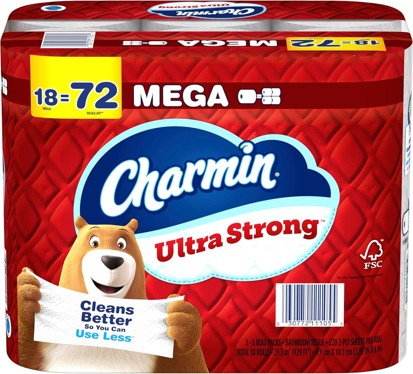Charmin Ultra Strong Toilet Paper 18 Mega Rolls for Ultimate Clean